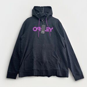 Y2K Oakley Teddy Full Zip Hoodie Men’s Sz L Blackout Ultra Purple Sweatshirt